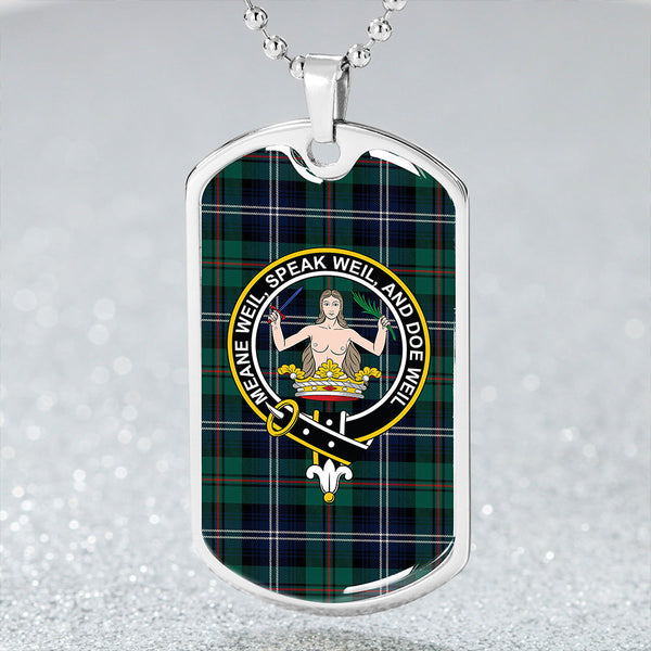 Urquhart Modern Clan Badge Classic Tartan Dog Tag Necklace