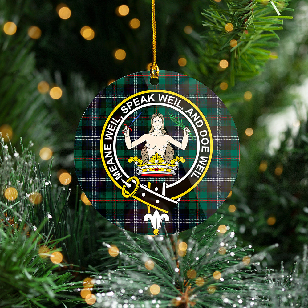 Urquhart Modern Clan Badge Tartan Plastic Christmas Ornaments