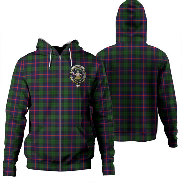 Urquhart Modern Tartan Classic Crest Zipper Hoodie