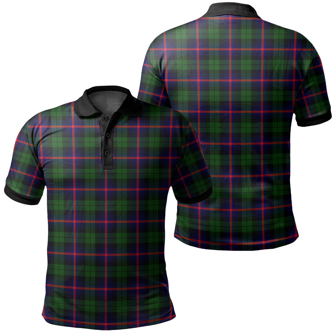 Urquhart Modern Tartan Classic Polo Shirt Black Neck 2 Style