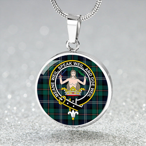 Urquhart Modern Clan Badge Tartan Classic Circle Necklace