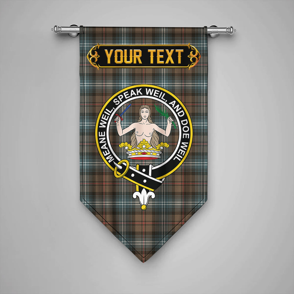 Urquhart Weathered Clan Badge Tartan Gonfalon Personalize