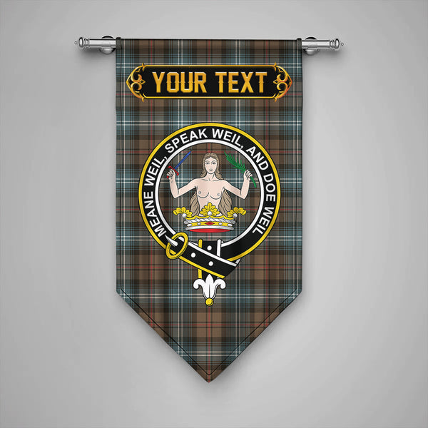 Urquhart Weathered Clan Badge Tartan Gonfalon Personalize