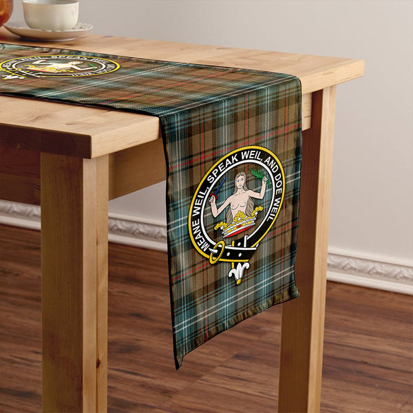 Urquhart Weathered Clan Badge Tartan Table Runner