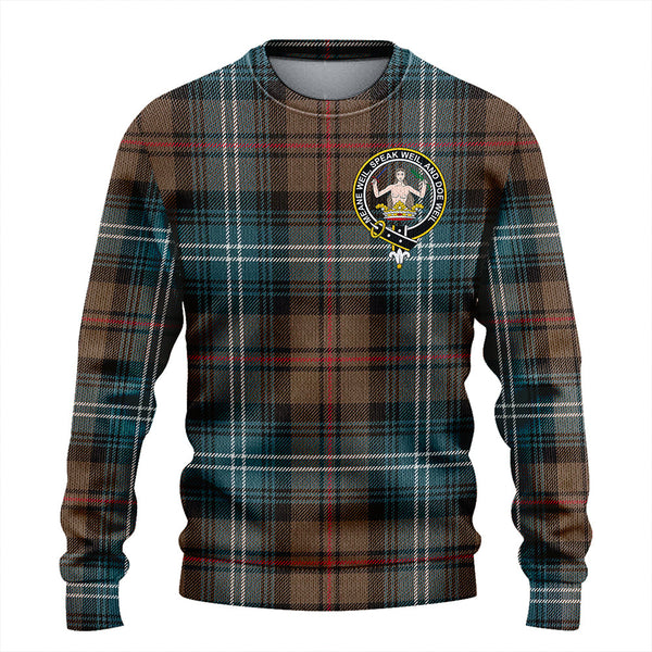 Urquhart Weathered Clan Badge Tartan Knitted Sweater