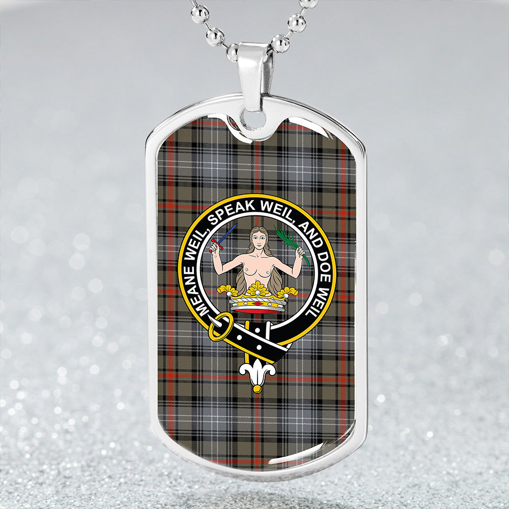 Urquhart #2 Ancient Clan Badge Classic Tartan Dog Tag Necklace