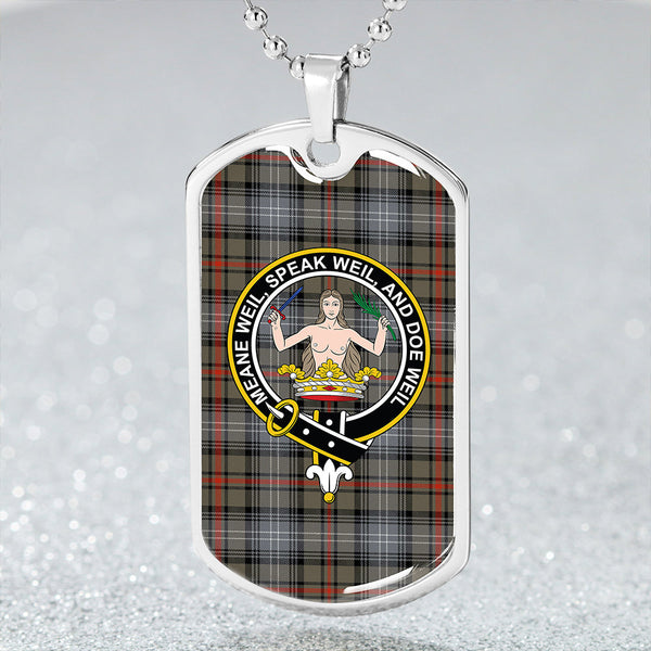 Urquhart #2 Ancient Clan Badge Classic Tartan Dog Tag Necklace