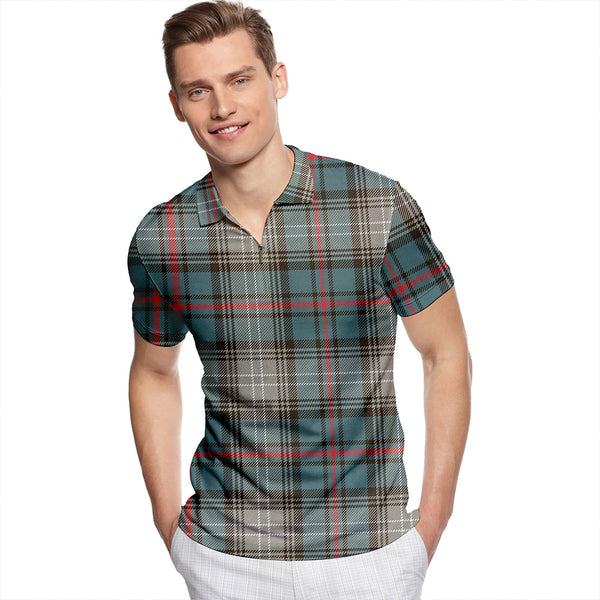 Urquhart #2 Weathered Tartan Classic Lapel Zip Short Sleeve Polo