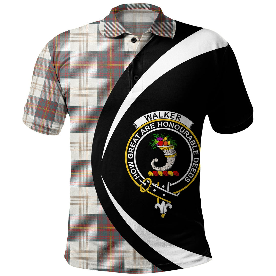 Walker Dress Weathered Clan Badge Tartan Polo Shirt Circle Style Personalized