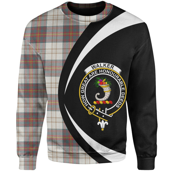 Walker Dress Weathered Clan Badge Tartan Sweatshirt Circle Style Personalized