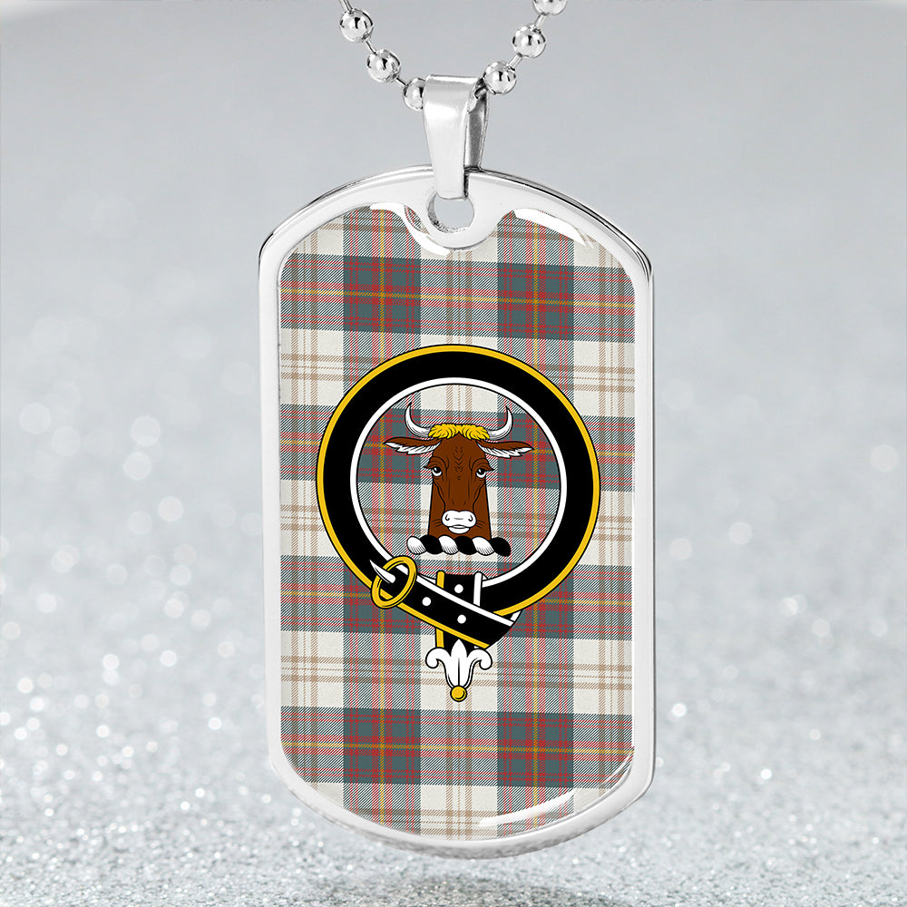 Walker Dress Weathered Clan Badge Classic Tartan Dog Tag Necklace