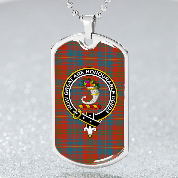 Walker Evening Ancient Clan Badge Classic Tartan Dog Tag Necklace