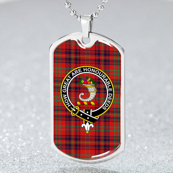 Walker Evening Modern Clan Badge Classic Tartan Dog Tag Necklace