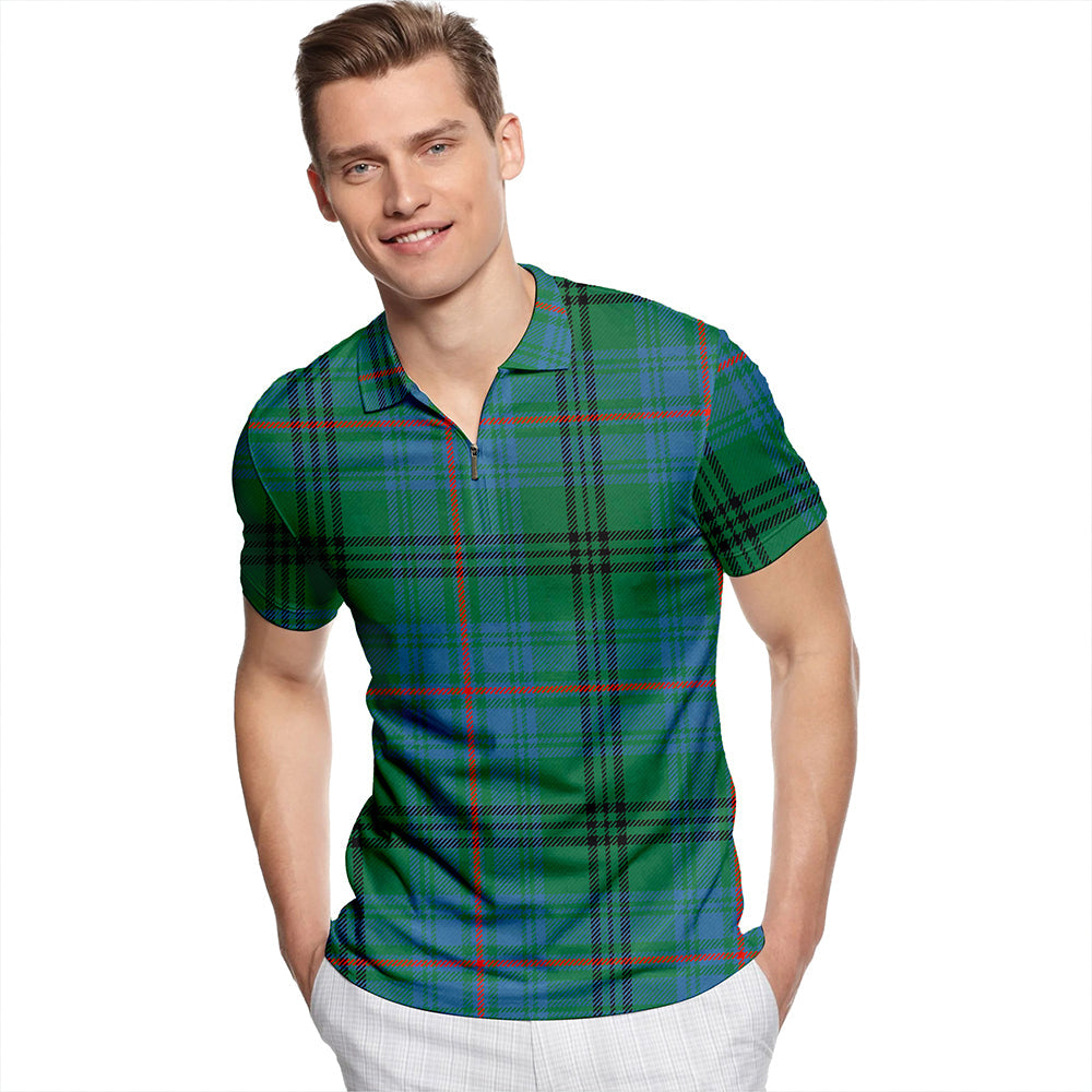 Walker Hunting Ancient Tartan Classic Lapel Zip Short Sleeve Polo