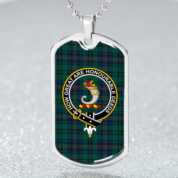 Walker Hunting Modern Clan Badge Classic Tartan Dog Tag Necklace