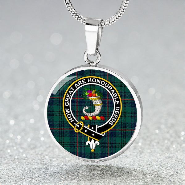 Walker Hunting Modern Clan Badge Tartan Classic Circle Necklace