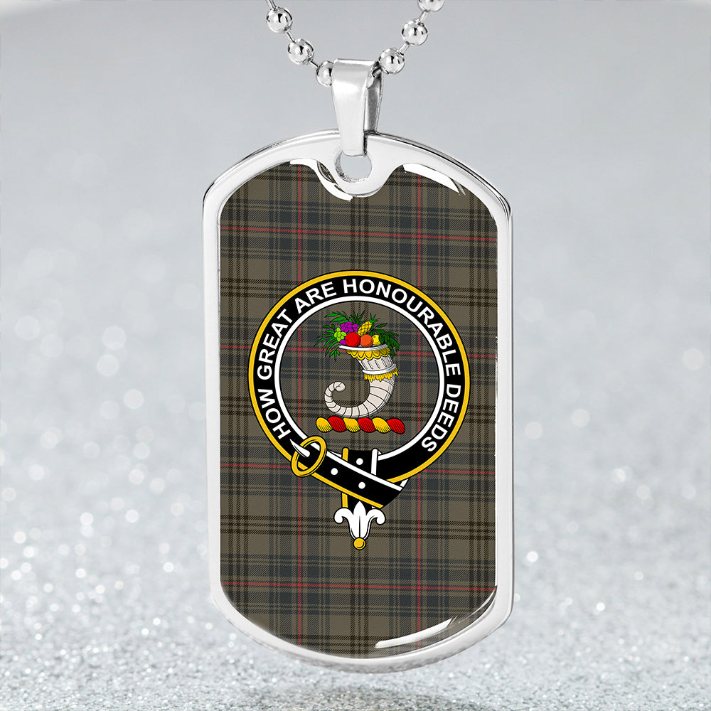 Walker Hunting Weathered Clan Badge Classic Tartan Dog Tag Necklace