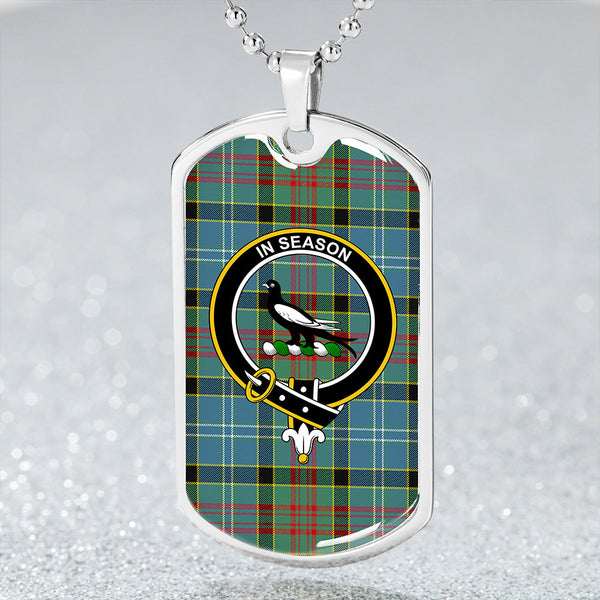 Walkinshaw Clan Badge Classic Tartan Dog Tag Necklace