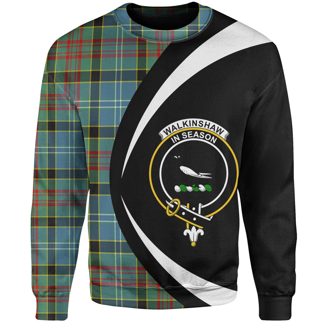 Walkinshaw Clan Badge Tartan Sweatshirt Circle Style Personalized