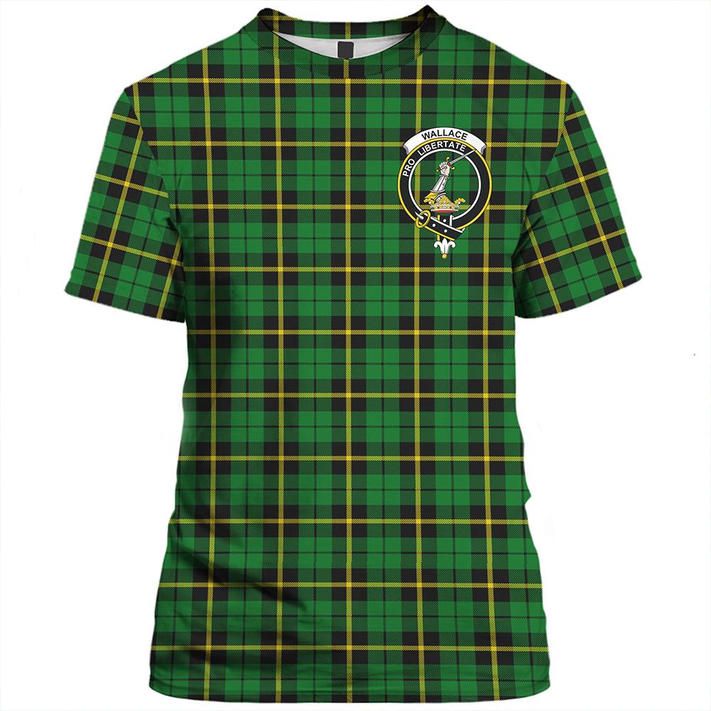 Wallace Hunting - Red Tartan Classic Crest T-Shirt