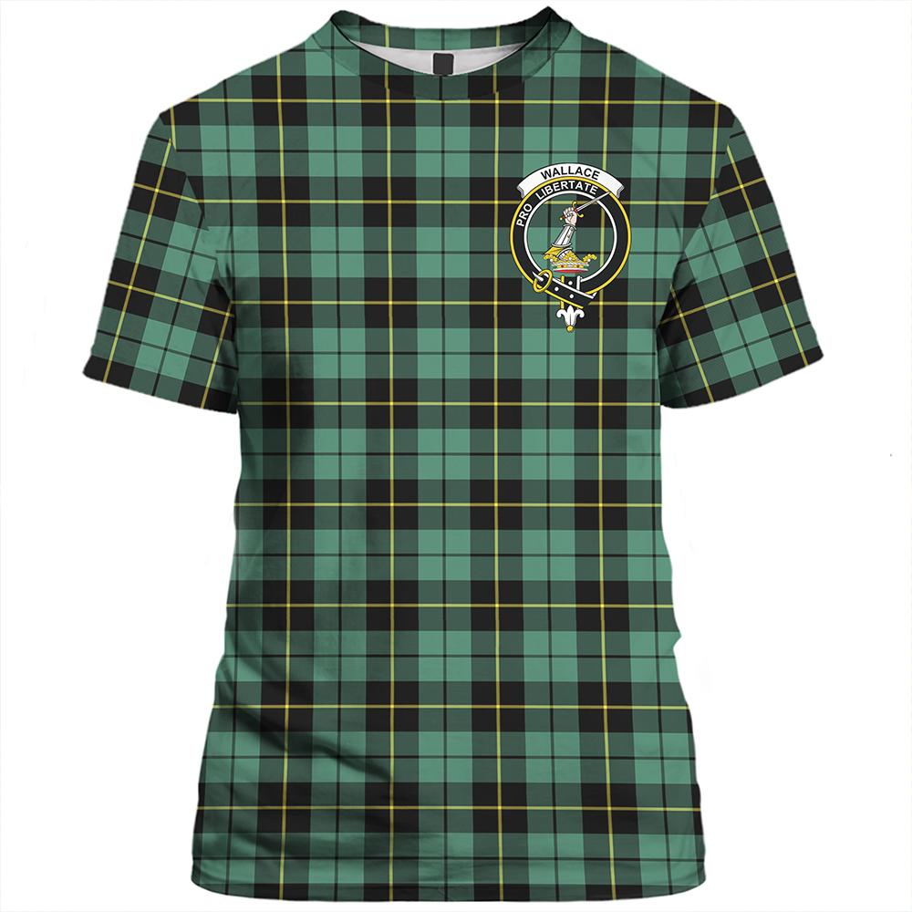 Wallace Hunting - Green Tartan Classic Crest T-Shirt