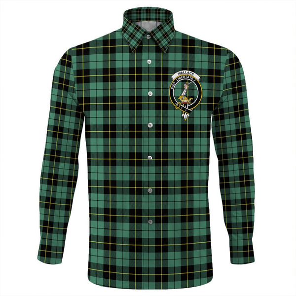 Wallace Hunting Ancient Tartan Classic Crest Long Sleeve Button Shirt