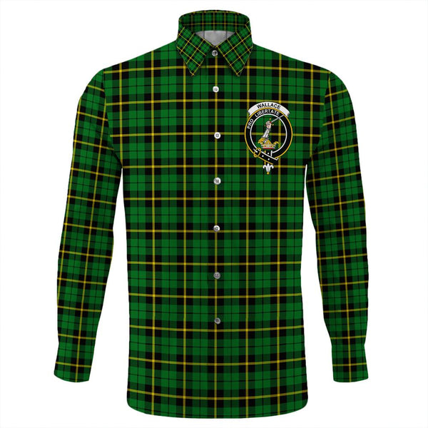 Wallace Hunting - Green Tartan Classic Crest Long Sleeve Button Shirt