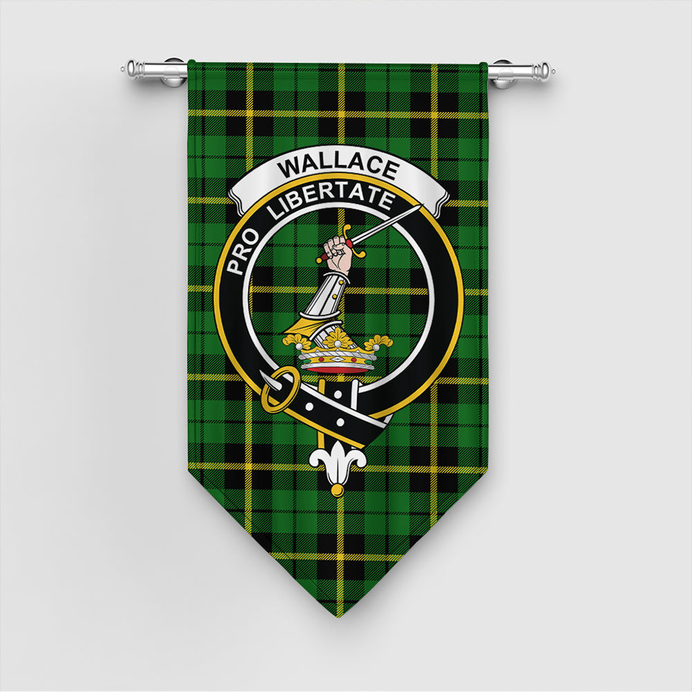 Wallace Hunting - Green Tartan Classic Crest Gonfalon