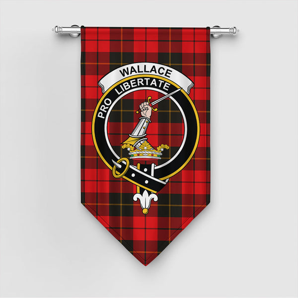 Wallace Weathered Tartan Classic Crest Gonfalon