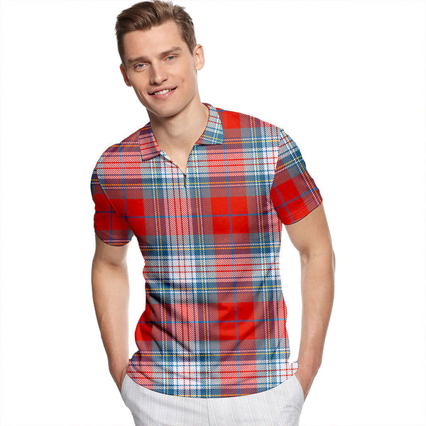 Warden Ancient Tartan Classic Lapel Zip Short Sleeve Polo