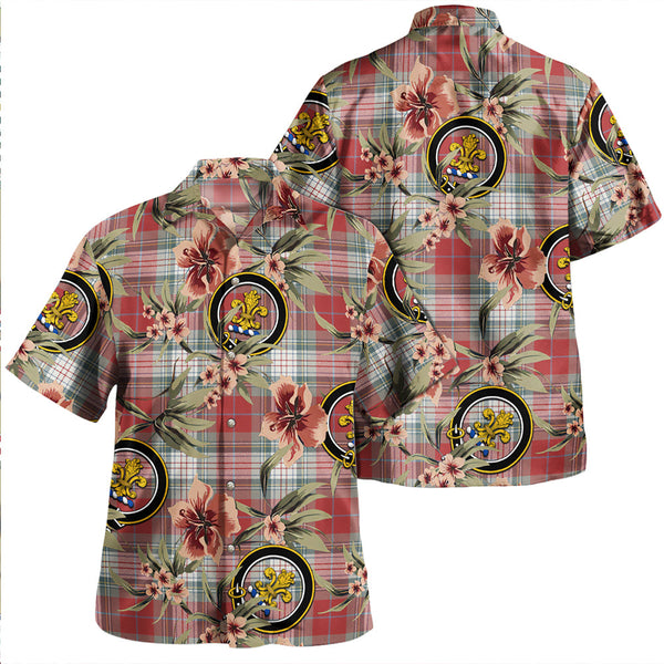 Warden Weathered Clan Badge Tartan Aloha Hawaiian Shirt Tropical Old Style