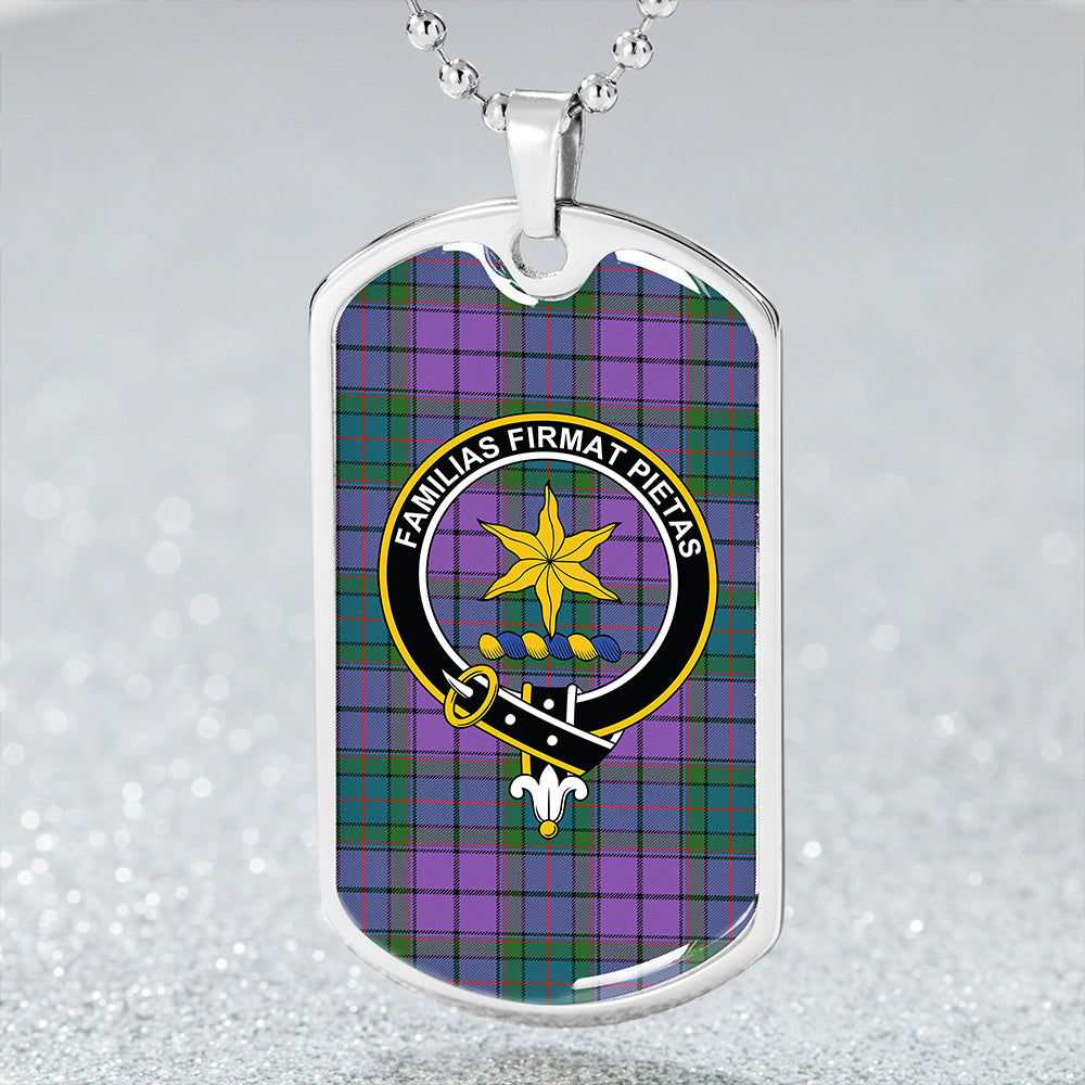 Wardlaw Ancient Clan Badge Classic Tartan Dog Tag Necklace