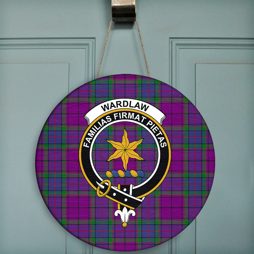 Wardlaw Modern Tartan Classic Crest Round Wooden Sign