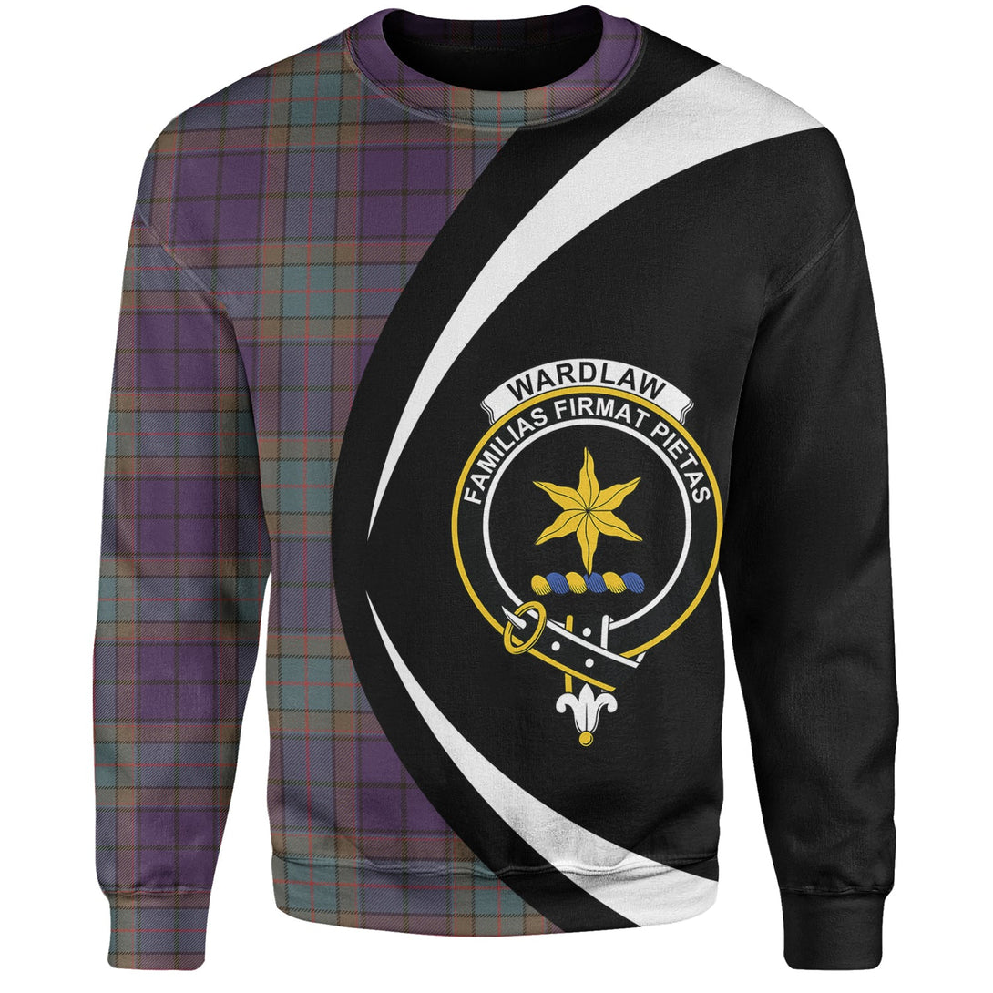 Wardlaw Weathered Clan Badge Tartan Sweatshirt Circle Style Personalized