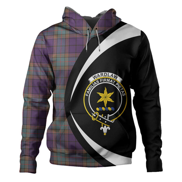 Wardlaw Weathered Clan Badge Tartan Hoodie Circle Style