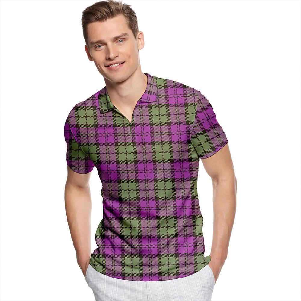 Wartley Hunting Weathered Tartan Classic Lapel Zip Short Sleeve Polo