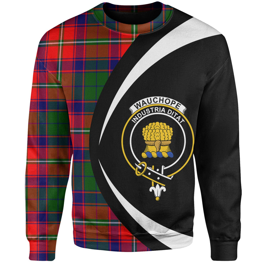 Wauchope Clan Badge Tartan Sweatshirt Circle Style Personalized