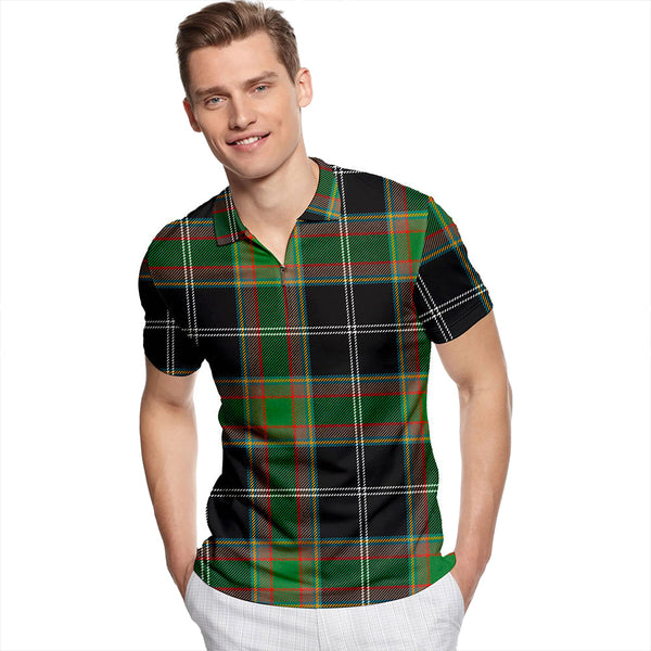 Webster Ancient Tartan Classic Lapel Zip Short Sleeve Polo