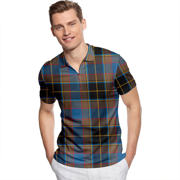 Webster #2 Ancient Tartan Classic Lapel Zip Short Sleeve Polo