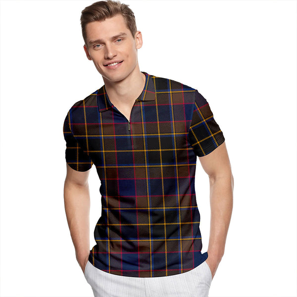 Webster #2 Modern Tartan Classic Lapel Zip Short Sleeve Polo