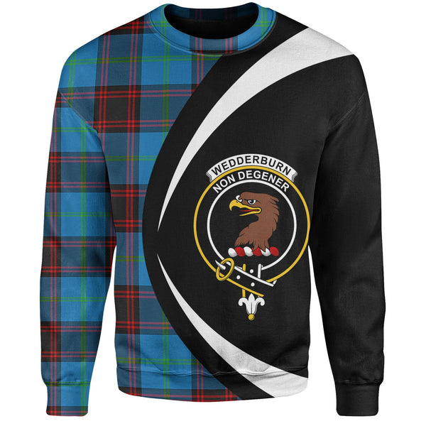 Wedderburn Clan Badge Tartan Sweatshirt Circle Style Personalized