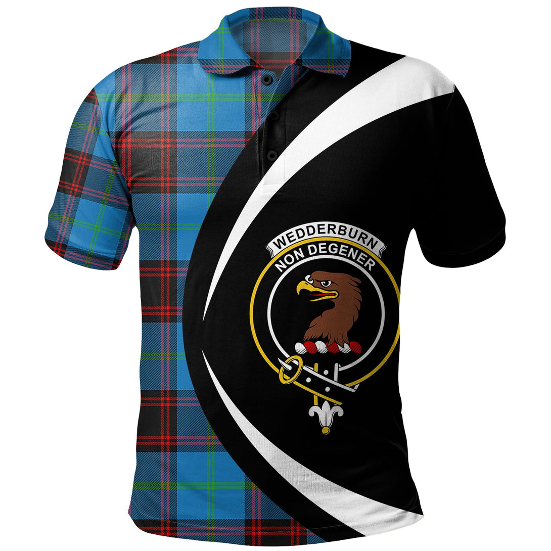 Wedderburn Clan Badge Tartan Polo Shirt Circle Style Personalized