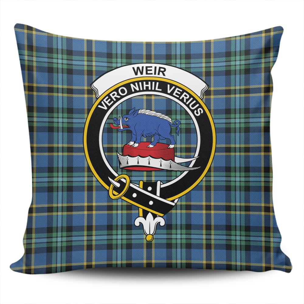 Weir Ancient Tartan Classic Crest Pillow Cover