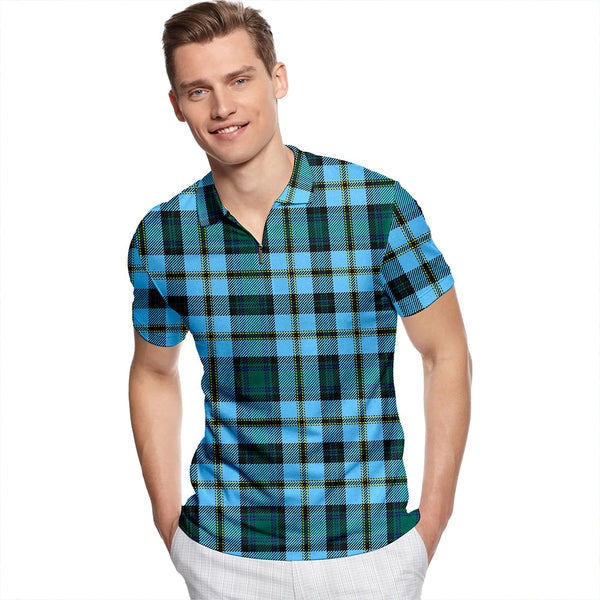 Weir Modern Tartan Classic Lapel Zip Short Sleeve Polo