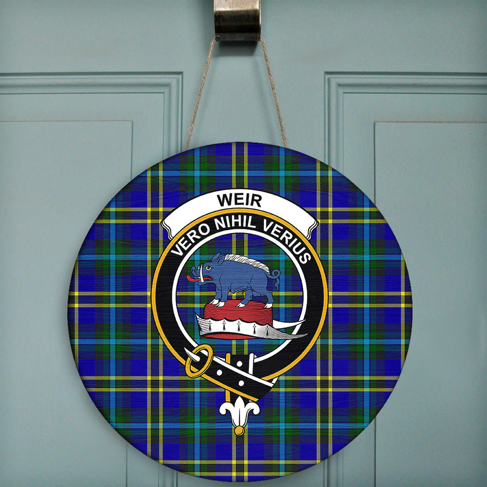 Weir Modern Tartan Classic Crest Round Wooden Sign | Celticprime.com ...