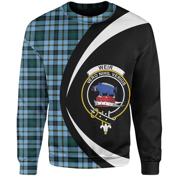 Weir Modern Clan Badge Tartan Sweatshirt Circle Style Personalized