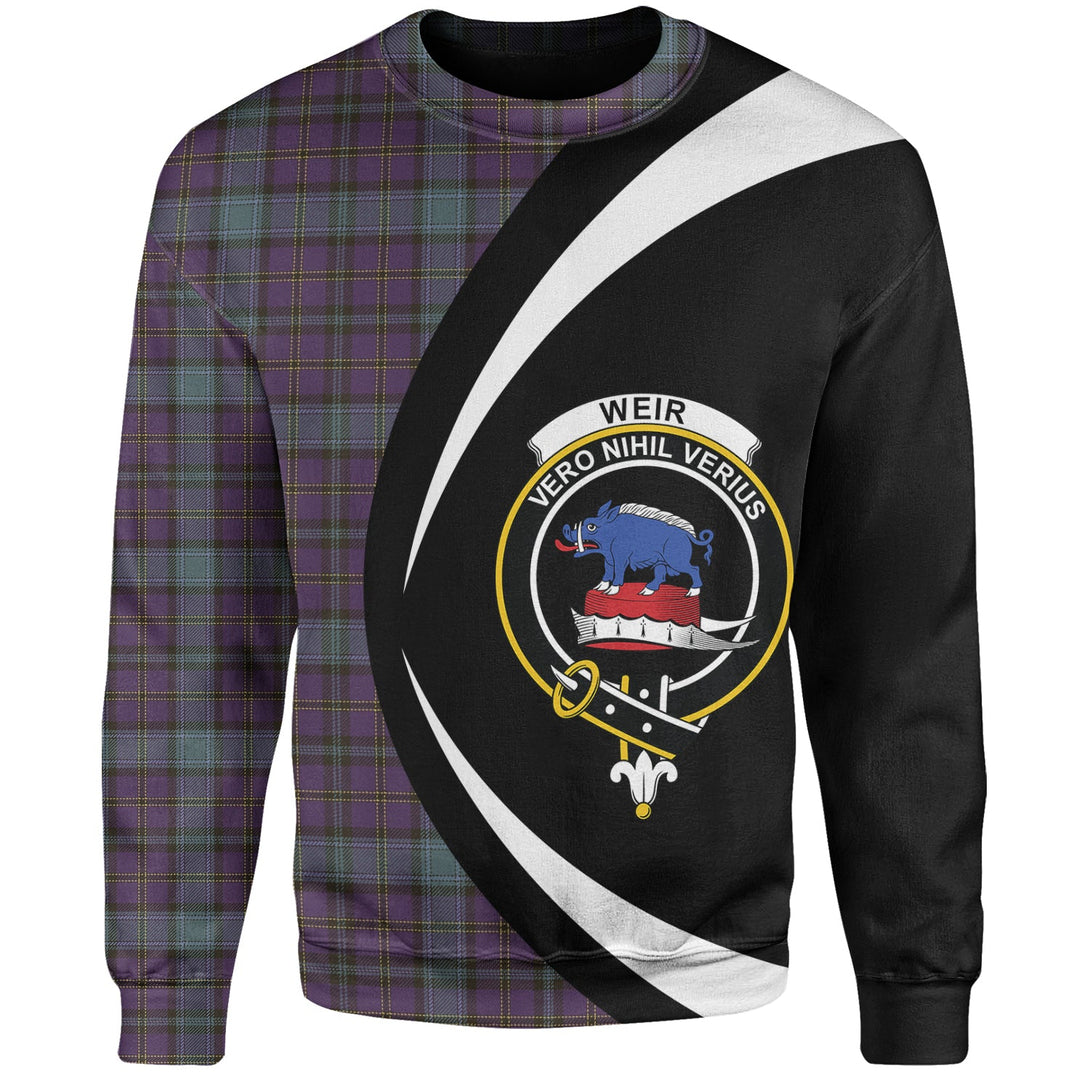 Weir Weathered Clan Badge Tartan Sweatshirt Circle Style Personalized