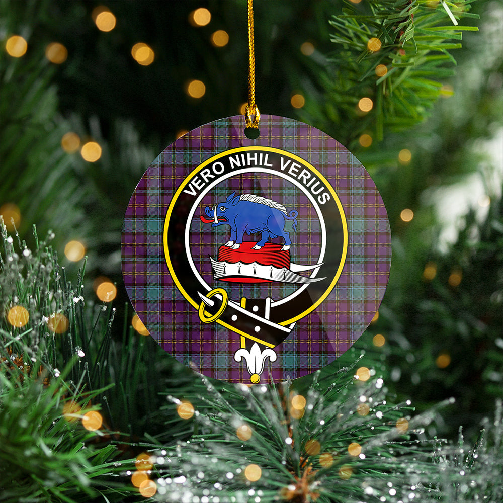 Weir Weathered Clan Badge Tartan Plastic Christmas Ornaments