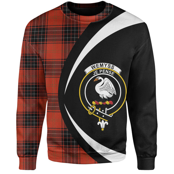 Wemyss Ancient Clan Badge Tartan Sweatshirt Circle Style Personalized