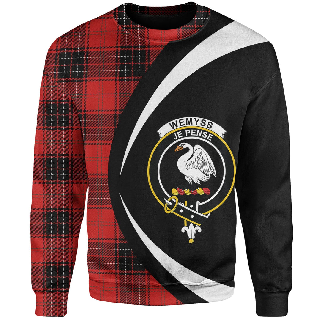 Wemyss Modern Clan Badge Tartan Sweatshirt Circle Style Personalized